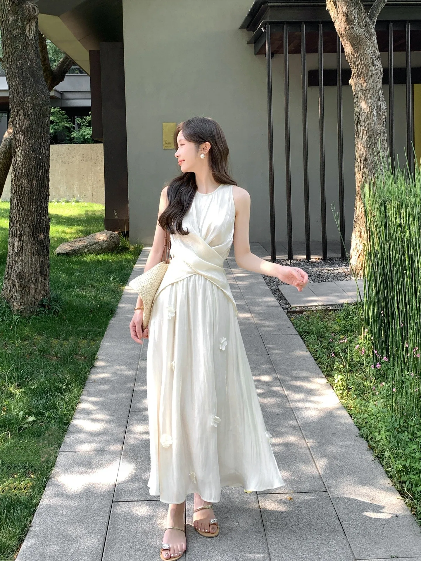 

Новый летний женский комплект: топ-жилет с перекрестными бретелями и брюки, модный деловой костюм-двойка малого размера