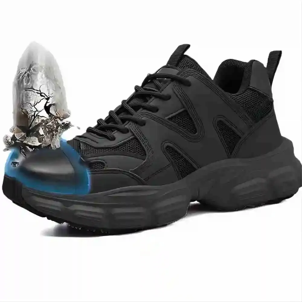 Men Women Labor Protection Shoes Anti Smashing Piercing Lightweight Steel Head Construction Site Welder Safety Protection Shoes