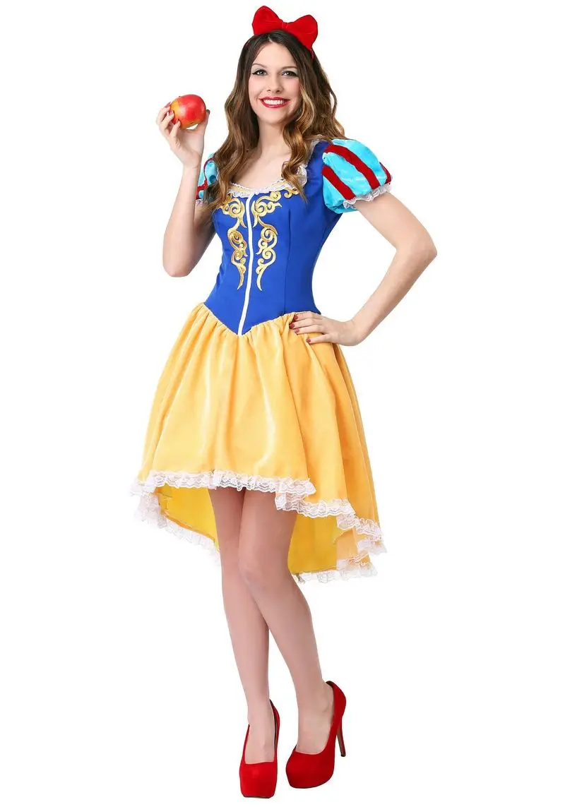 Snow White Dress Costumes Snow Queen Costume Princess Cosplay Women Holiday Party Clothing Costumes For Adults