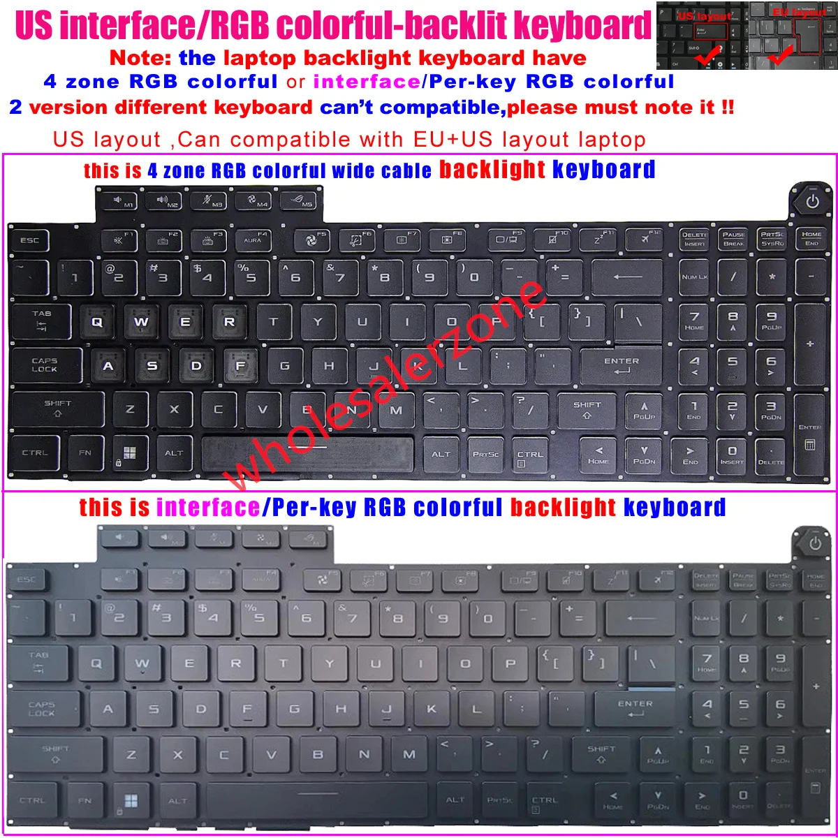 New Backlit Keyboard For ASUS ROG G18 G834 G834J G834JZ G834JZR G834JY G834JYR G814 G814J G814JV G814JVR G814JZR laptop
