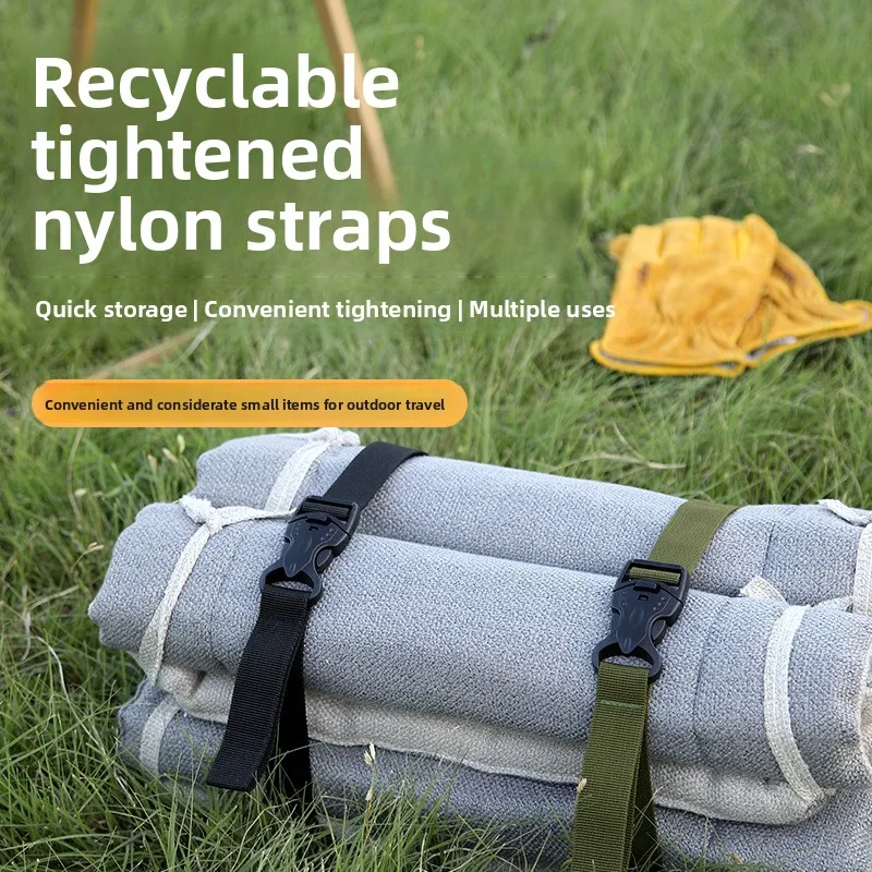 Paski mocujące nylonowe do podróży na zewnątrz, kempingu, z regulacją, uniwersalne paski do przechowywania, pasek do plecaka.