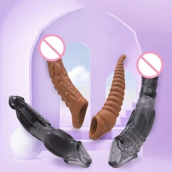 Wolf Tooth Penis Cover Silicone Penis Cover Vibrating Ring Man Penis  Couple Sem Lock Condoms Cocking Ring Sex Toys For Men 18+