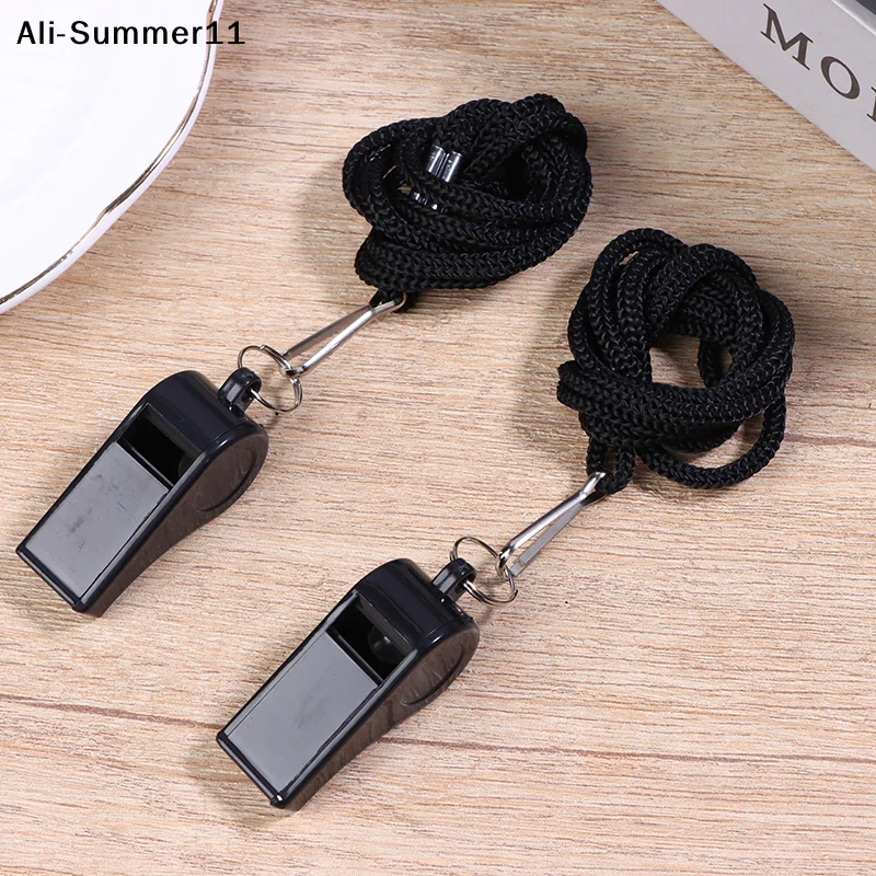 【A6L】】2/5/10Pcs High Quality Black Whistle For Sports Football Basketball Referee Training Outdoor Survival Whistle With Lanyard