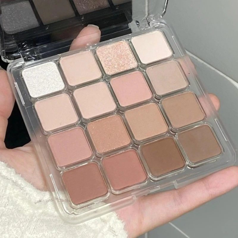 アイシャドウトレイメイクアップ持続簡単な色高色バレンタインデーヌードアースピンク 2-in-1 マットパール韓国スタイル 16 色