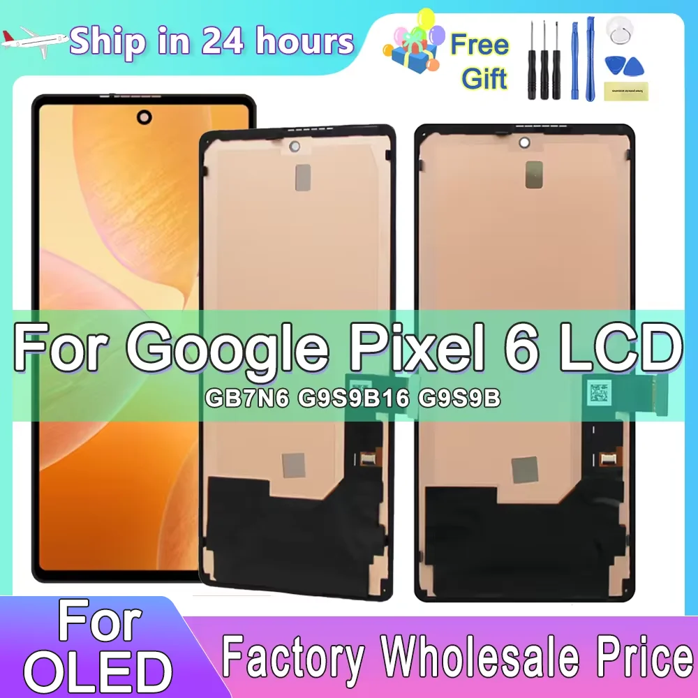 

AMOLED Display For Google Pixel 6 LCD Touch Screen Digitizer Replacement Assembly For Pixel6 GB7N6 G9S9B16 LCD With Frame