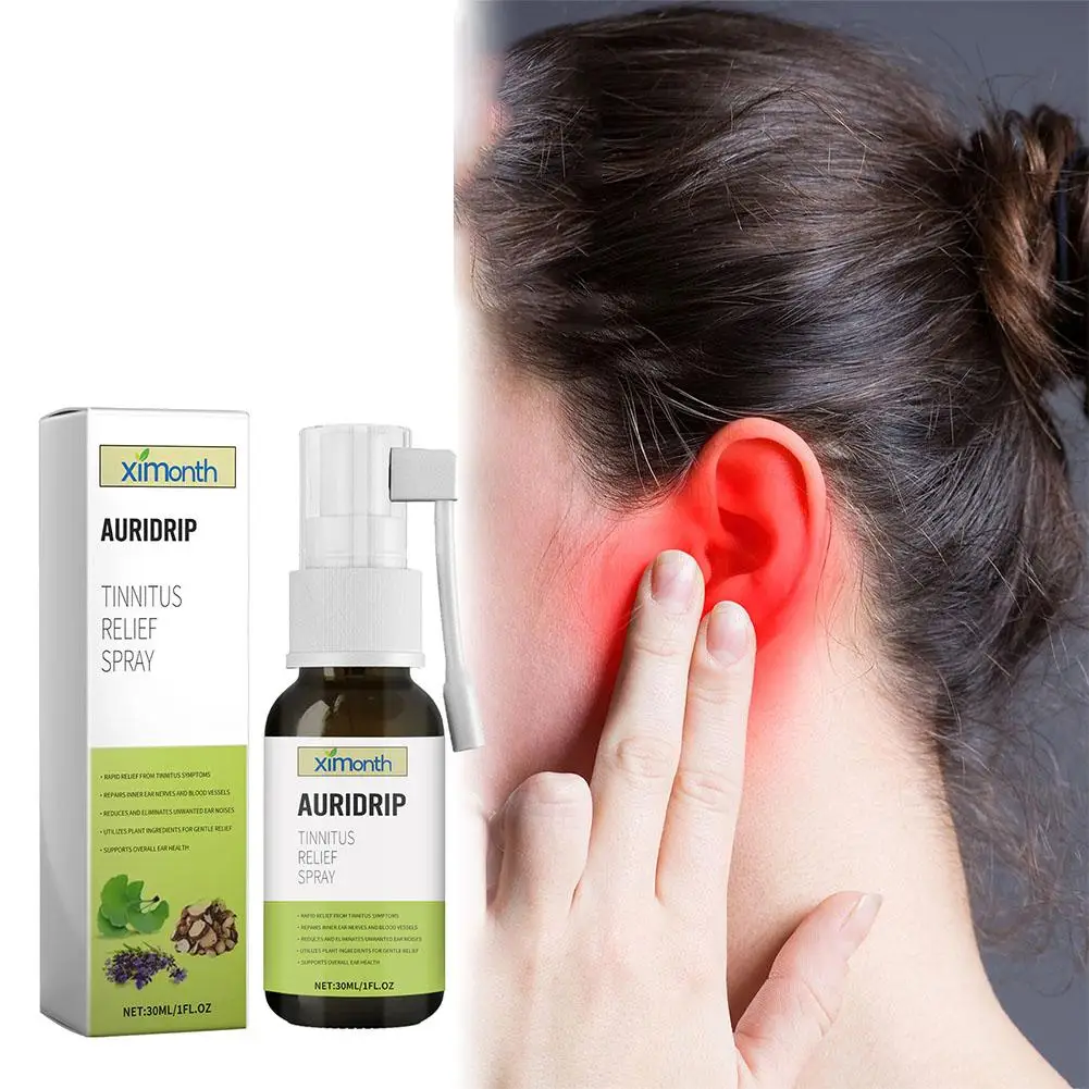 Spray para aliviar el Tinnitus, 30ml, mejora la escucha, la sordera del Tinnitus, alivio del dolor, limpieza del oído, bloqueo del Canal auditivo, cuidado de la salud del oído