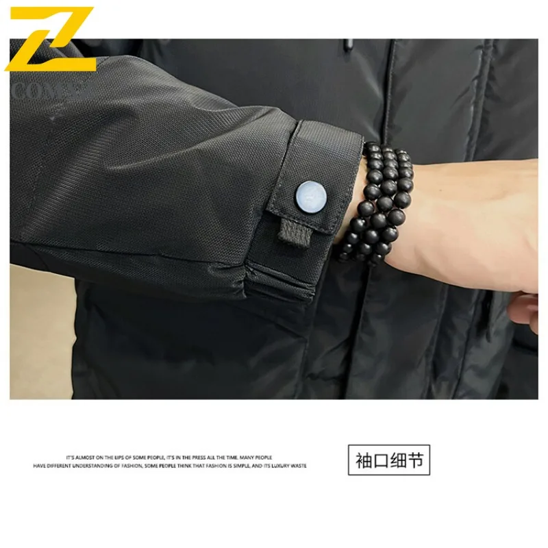 COMXZ Men Puffer Jacket 2025 Fashion Trendy Lightweight Warm Travel Padded Jacket Snowy Minimalist Cold-Resistant Winter Jacket