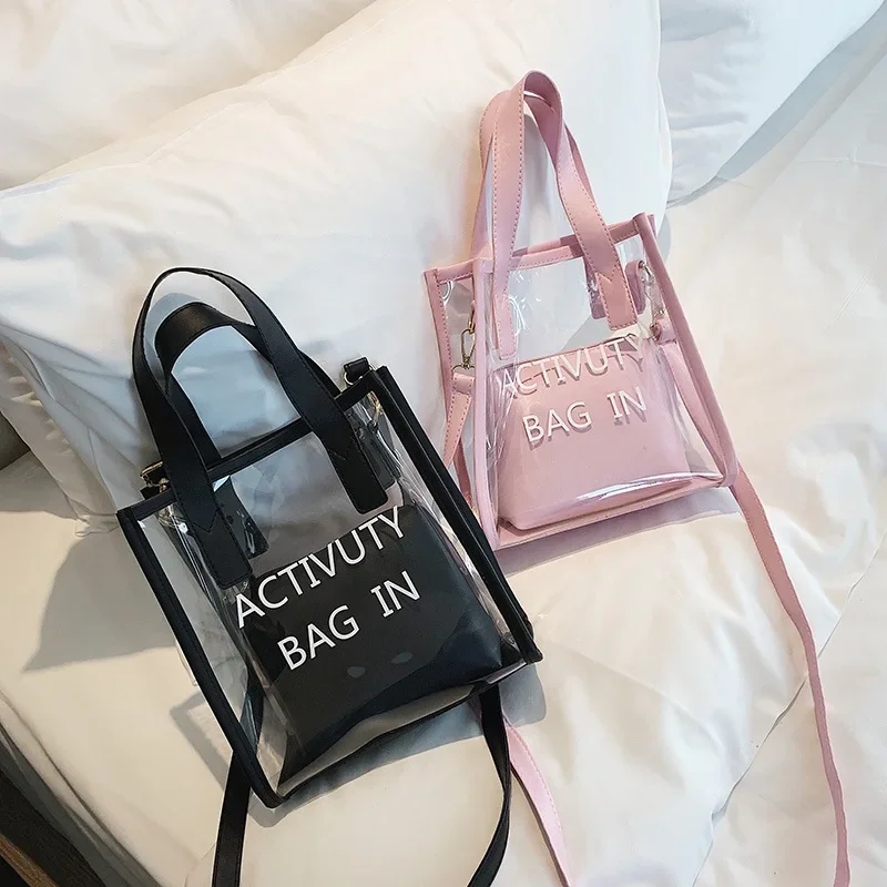 Fashion PVC Jelly Bag Transparent Handbag Summer Clear Shoulder Messenger Bags for Women Female Crossbody Bag Handbags Girls