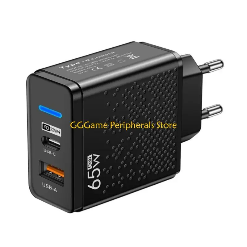 U55B Charging Adapter 2 Port Design Plastic Texture Suitable for Laptops and Phones