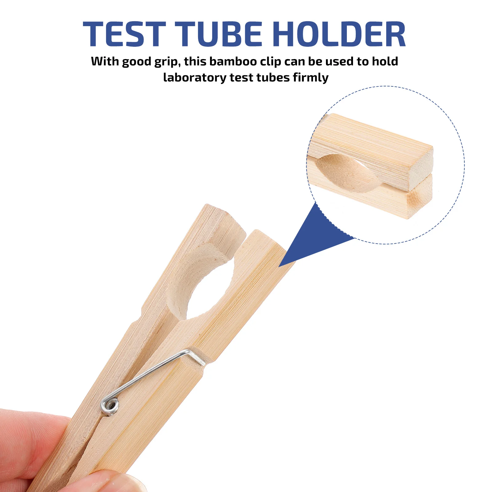 

10pcs Test Bamboo Laboratory Glass Holder Clips Chemical Test Tube Clips Experiment Teaching Tube Clamp Equipment
