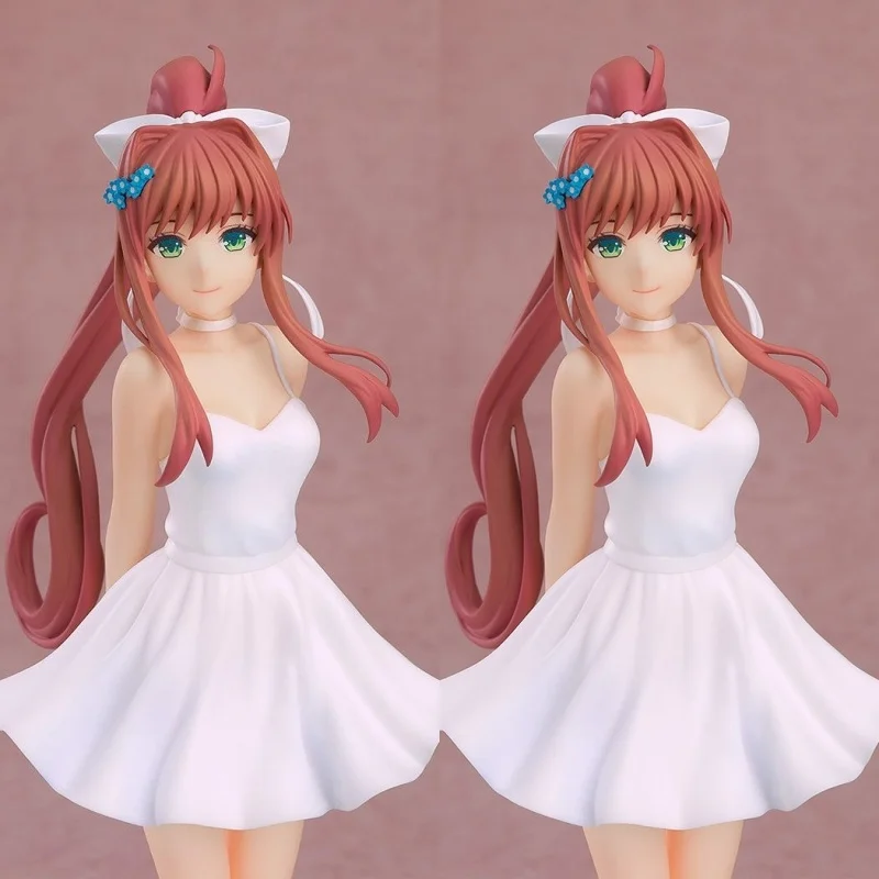 فستان Monika الأبيض الأصلي مقاس 18 سم Ver. Action Figure Doki Doki Literature Club! ألعاب للأطفال هدية حلي نموذجية قابلة للجمع