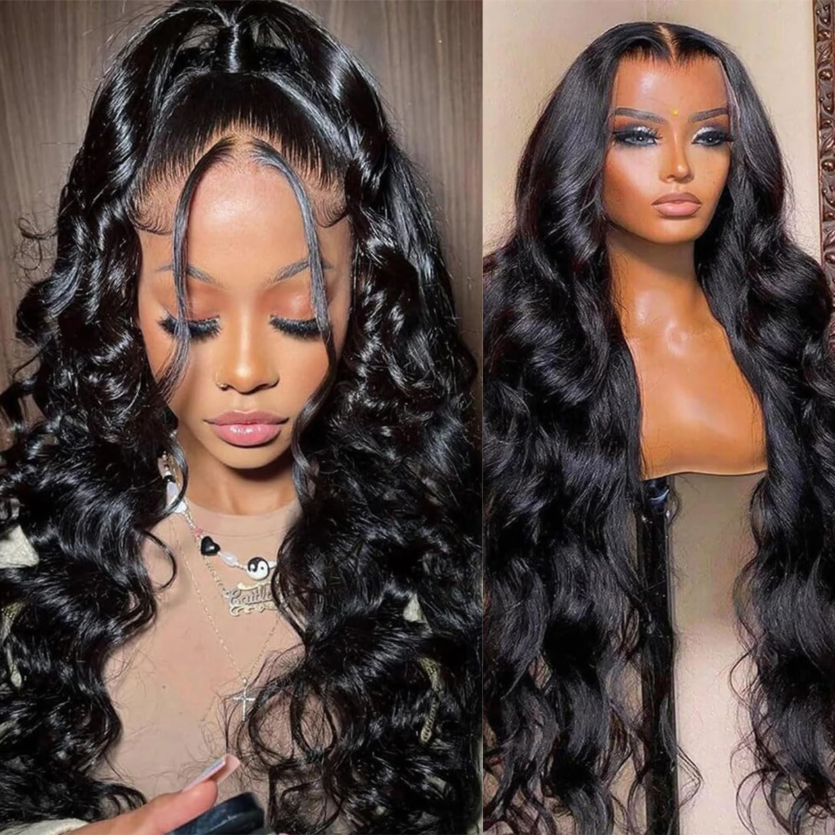 13x4 HD Lace Front Wigs 200% Density Human Hair Body Wave 100% Brazilian Virgin Human Hair Wig for Black Women Lace Frontal Wigs