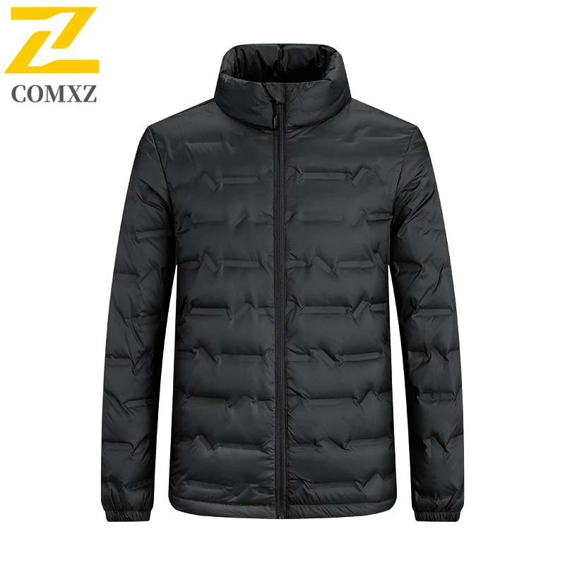 

COMXZ 2025 Мужская легкая куртка на белом утином пуху, короткая удобная универсальная новая осенне-зимняя теплая одежда с воротником-стойкой для пар