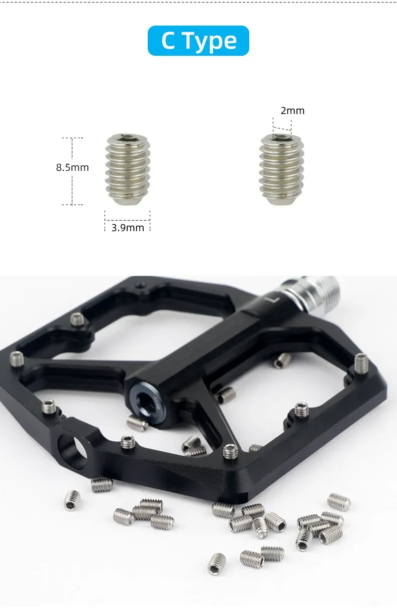 Fahrradpedal-Spikes, 25 Stück, Anti-Überspringen, Stahlbolzen, M4, Gewindeschrauben, Stiftnägel für Fahrradpedale, Fahrradzubehör – Detail 10
