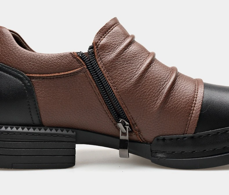 Spring Autumn New Retro Ankle Boots for Men Zipper Designer Genuine Leather Boots Male Fashion High Quality Platform Shoes Man