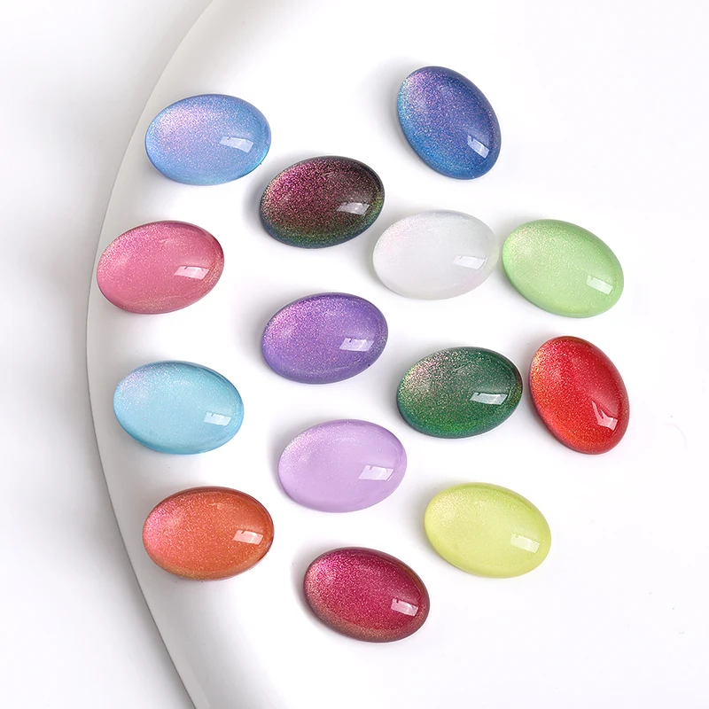10szt Flatback Oval Rhinestones 13x18mm Glass Aurora Mocha Crystals Glitter Clothes Crafts Art Decoration Akcesoria Kamienie szlachetne
