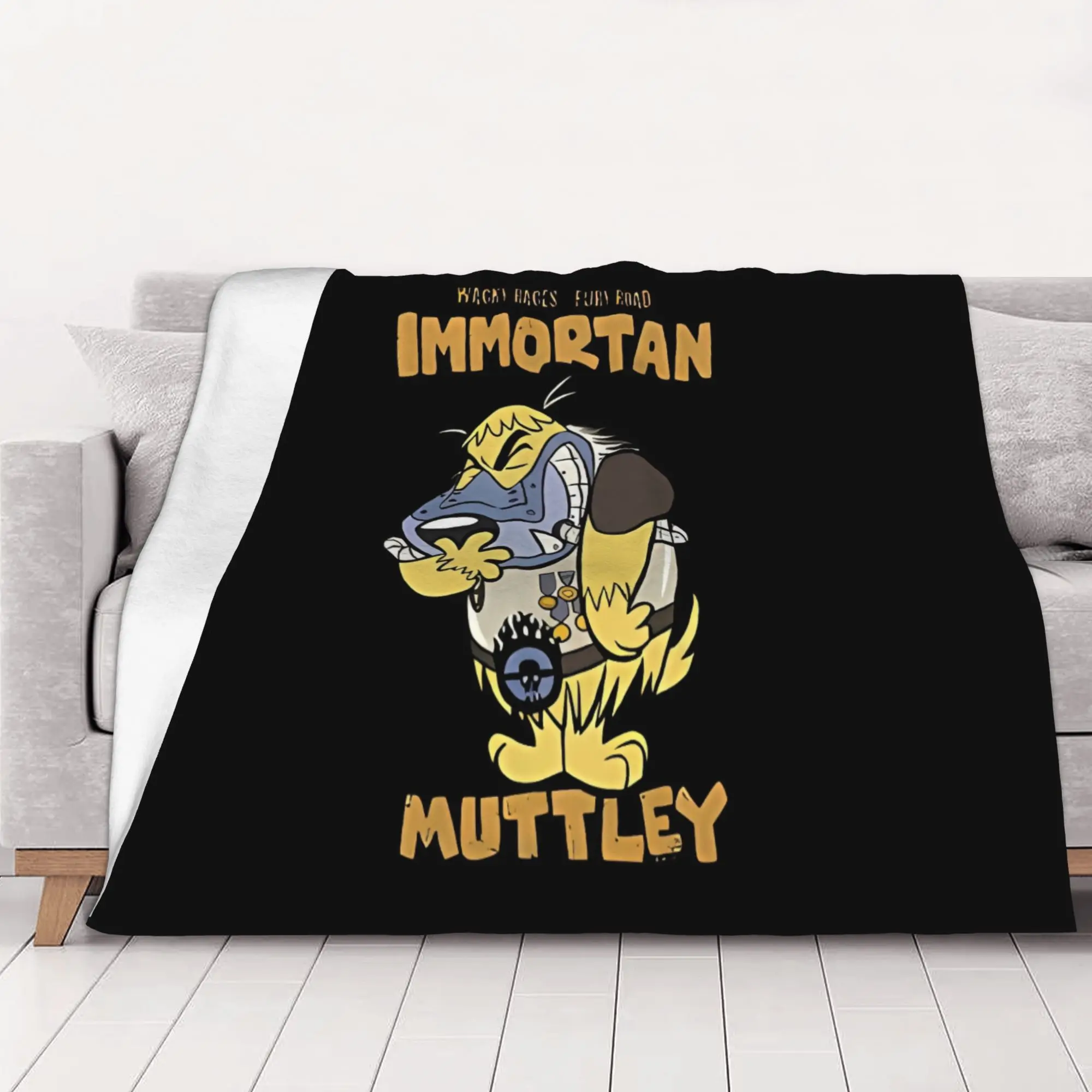 1PC home Cute Room Decor Cartoon Movie black graphic Blanket Throw Blanket Dastardly Muttley Novelty Warm Blanket All Season