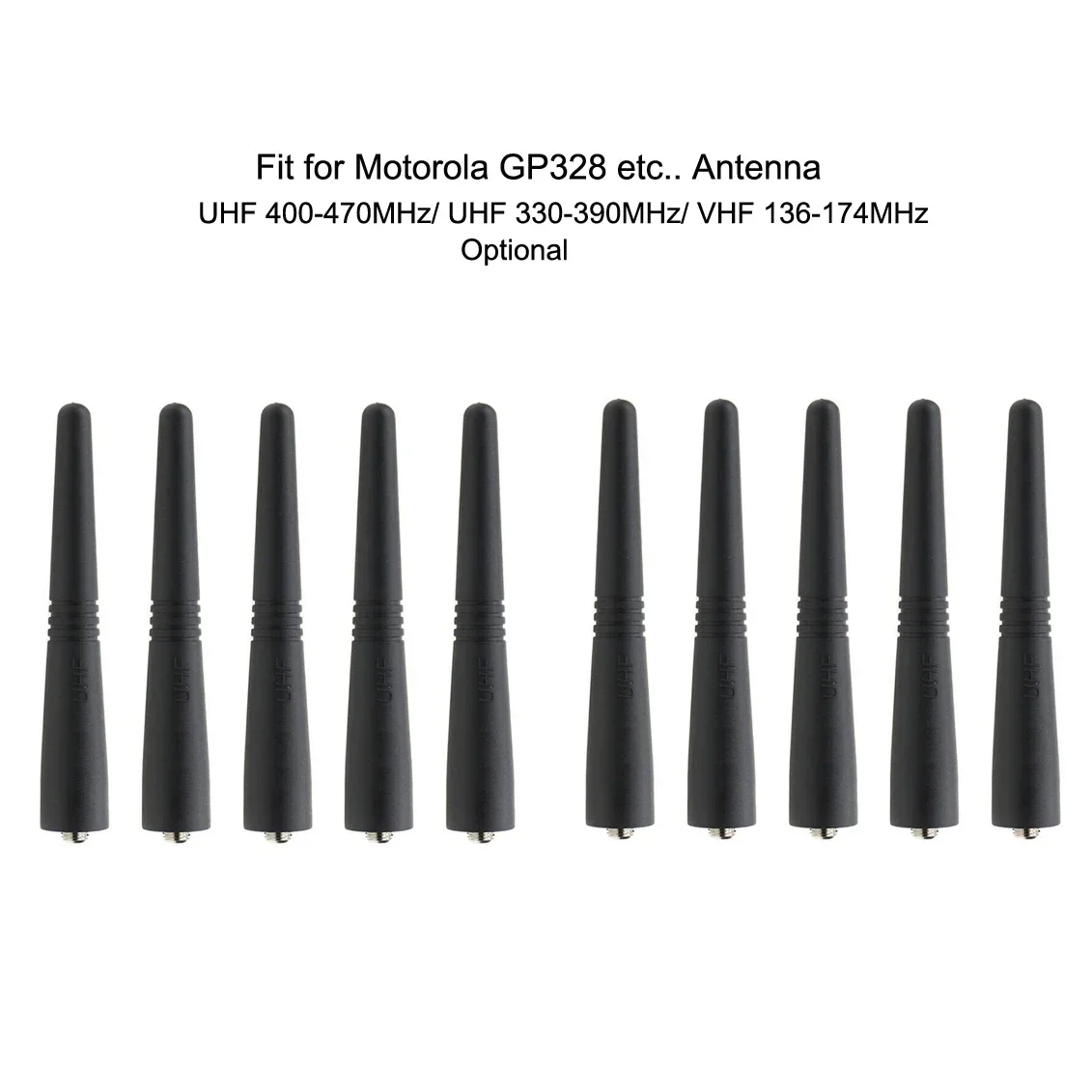 10PCS UHF 400-470Mhz/ UHF 330-390MHz / VHF 136-174MHz Stubby Antenna 9cm for Motorola GP338 GP328 GP3188 GP68 GP88 GP340 Radio