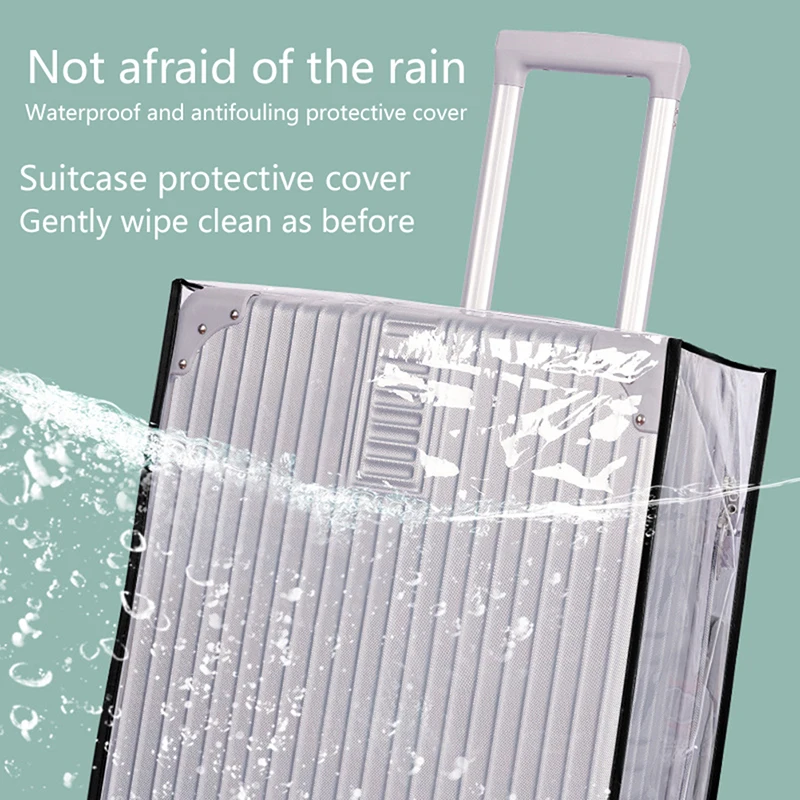 1PCS PVC Luggage Cover Suitcase Dustproof Trolley Case Wear-resistant Rolling Anti-scratch Luggage Protector Cover