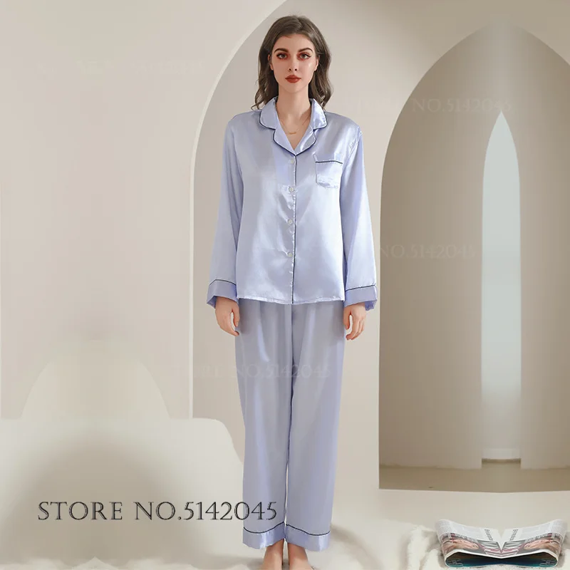 Bridal Bridesmaids Wedding Pajamas Set Female Trouser Suits Spring New Sleepwear Pyjama Loose Casual Satin Homewear Lounge Wear