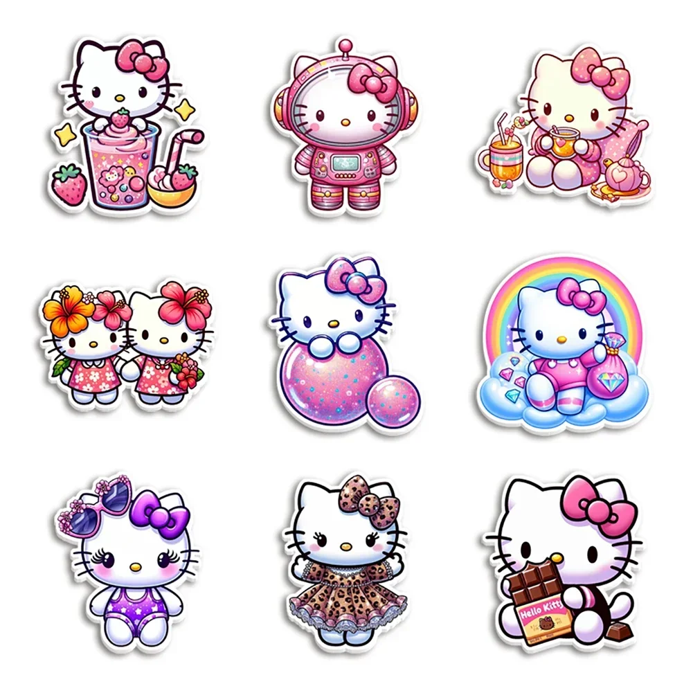 10pcs/lot Hello Kitty Sanrio Printed Resin Planar Sheet Transparent Acrylic Glitter Acrylic for Bow Center Resin Flat Back