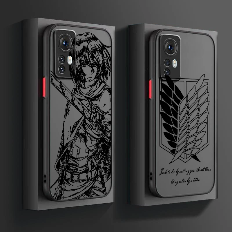 A-Attack On Titan Cool Cute Frosted Translucent For Xiaomi Mi 13 12 12T 11T 11 11i 10T 10 9T Pro Lite Ultra 5G Funda Phone Case