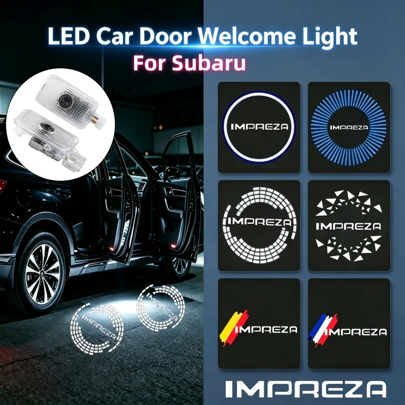 2Pcs LED Ghost Logo Projector Car Door Welcome Courtesy Shadow Light For Subaru IMPREZA 2010‑2014 Ghost Shadow Lamp Accessories