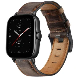 20mm 22mm Leather band For Amazfit GTS 4/3/2/GTS2 Mini/GTR 2e/3/Pro/42mm/47mm/stratos Watch Strap Bracelet Amazfit bip-U-S-lite