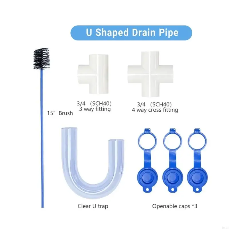 

Стандартный конденсатоотводчик 3/4 дюйма, прозрачный U-образный сифон из ПВХ с чистящей щеткой, прочный HX6C