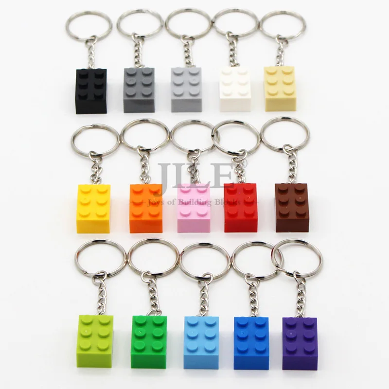 MOC DIY Key Chai Hanging Ring Kits 3002 Brick 2x3 with Buckle Building Blocks Compatible Accessories Creative Jewelry Gift Toys