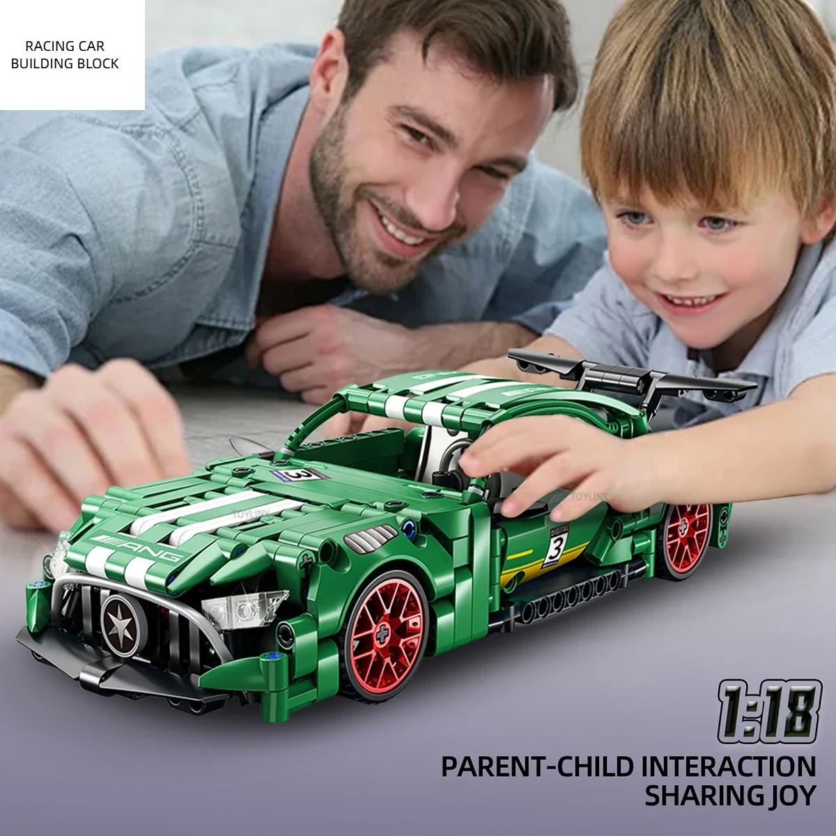 Zestaw klocków wyścigowych, 456 elementów, techniczny model samochodu wyścigowego, zabawki samochodowe z napędem pull-back dla chłopców, klocki, prezenty świąteczne