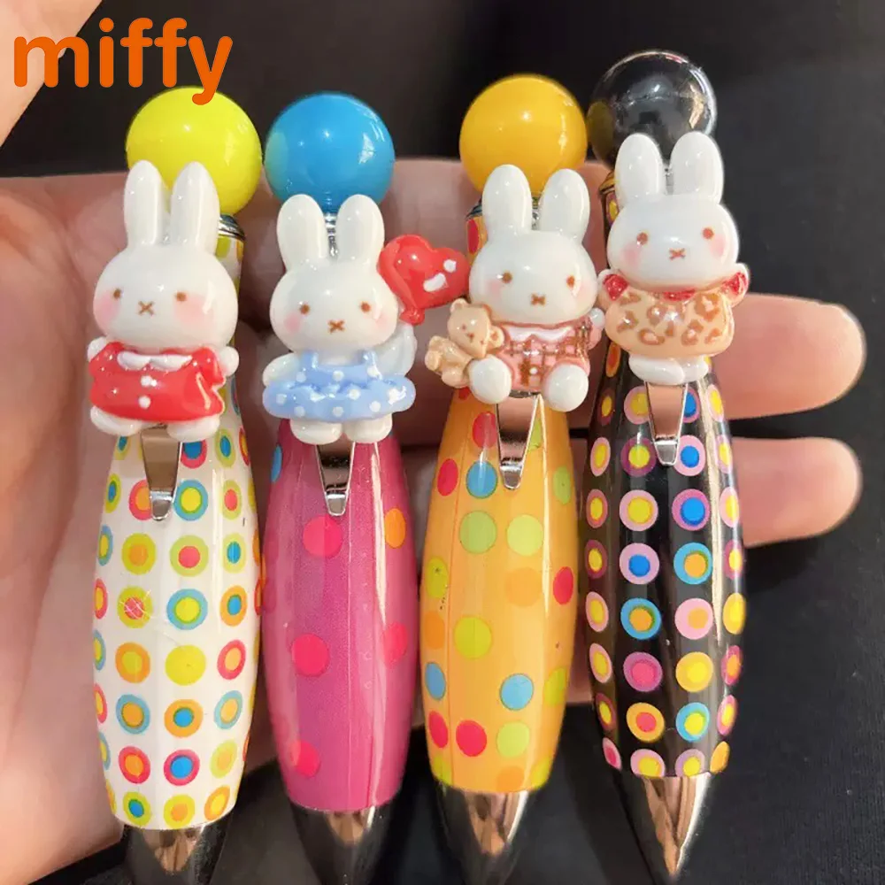 Kawaii Miffy Niedlicher Kugelschreiber Cartoon-Hase Kreativität Multifunktionaler Tragbarer Unterschriftenstift Freundinnen-Geschenk für Mädchen zum Fest