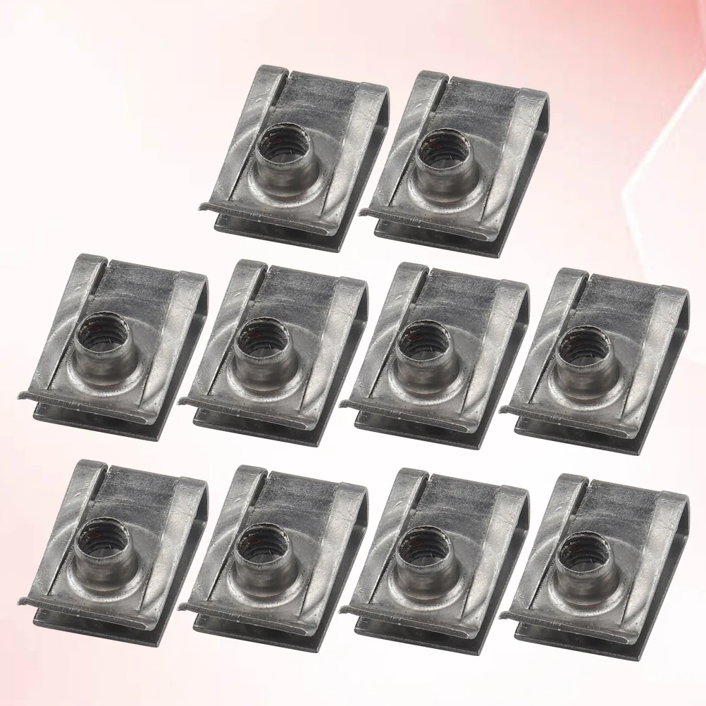

10pcs U Nut Fasteners Manganese Steel Spire Clips Motorcycle Fairing Bodywork Panel Fixing Bumper Wire Dashboard Self