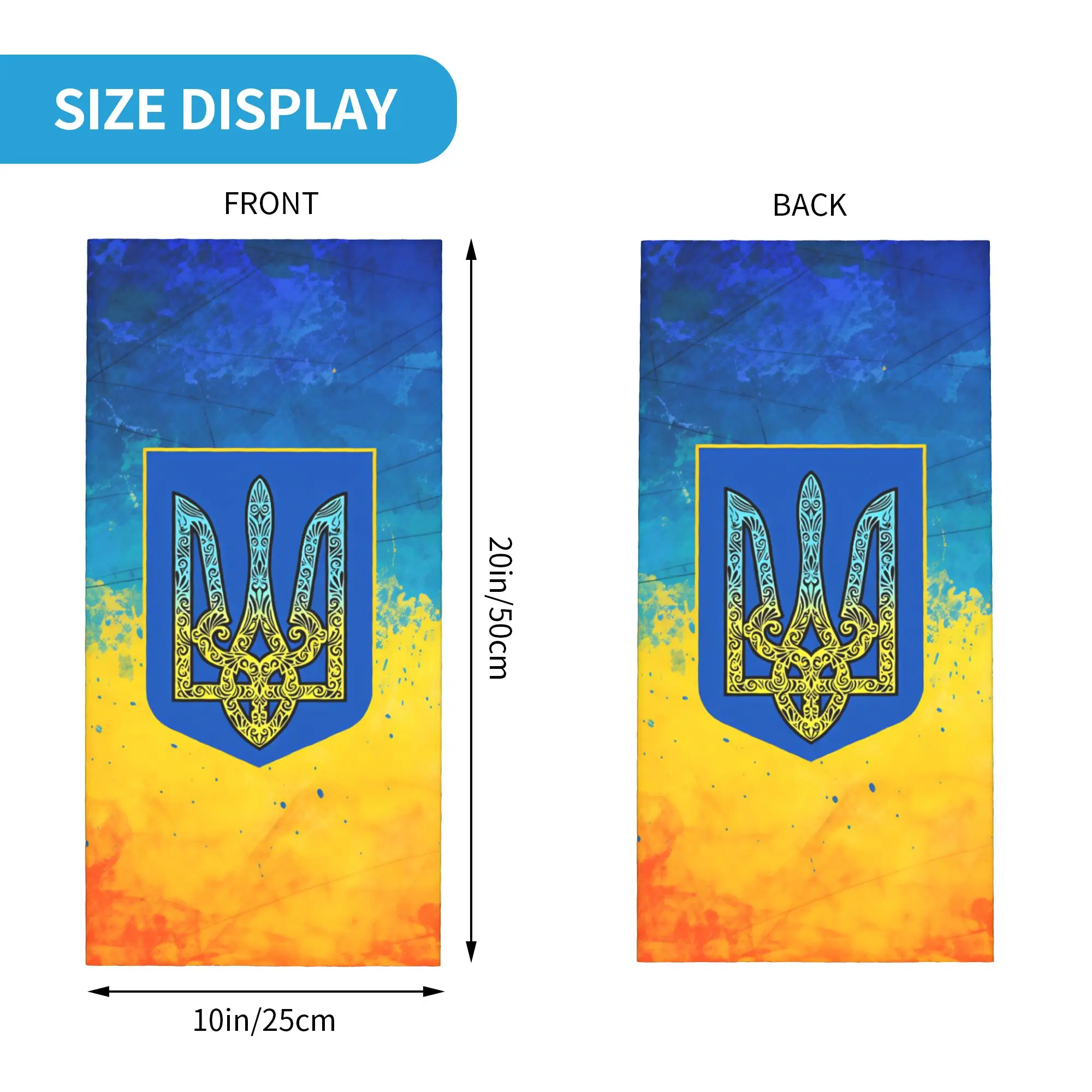 Ukrainian Tricolor Emblem Balaclava Outdoor Sports Bicycle Mask UV Protection Neck Cover Face Masks Autumn y2k Funny Neck Gaiter view 5