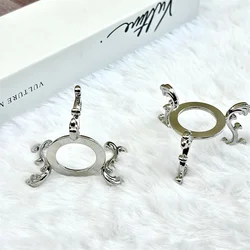 Silver base crystal ball display stands quartz spheres golden triangle metal stand base for Home decoration 1pc