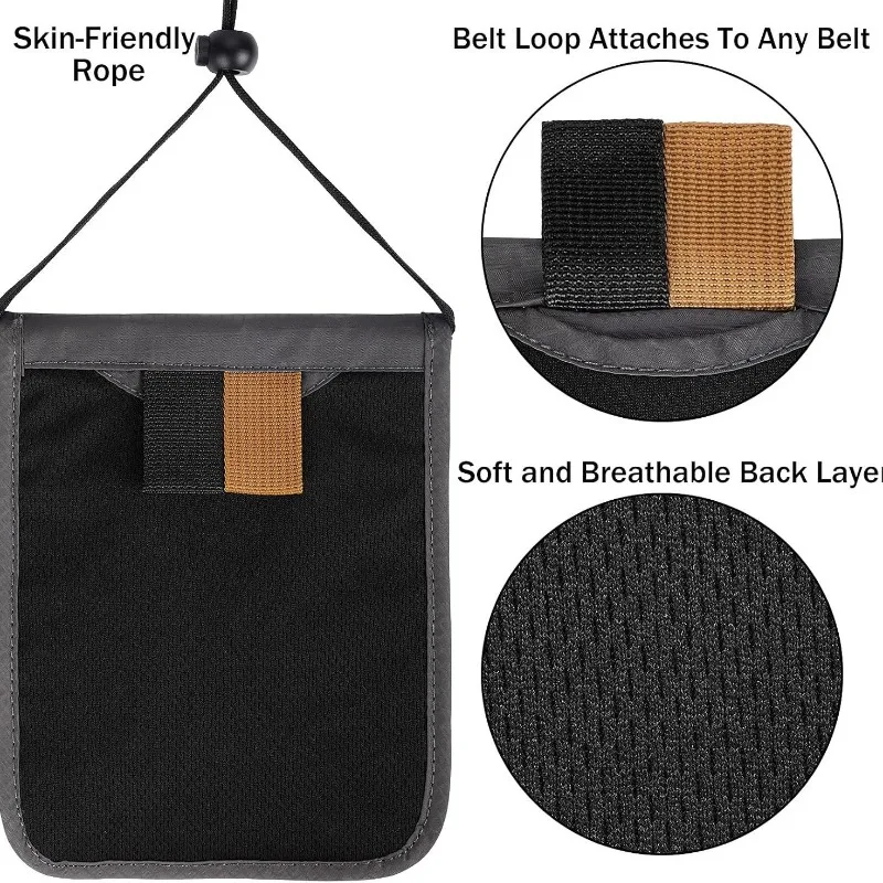 حقيبة سفر، محفظة للرقبة، حامل جواز سفر عائلي، حافظة منظمة مع محفظة جواز سفر RFID، محفظة سفر، ملحقات السفر #5