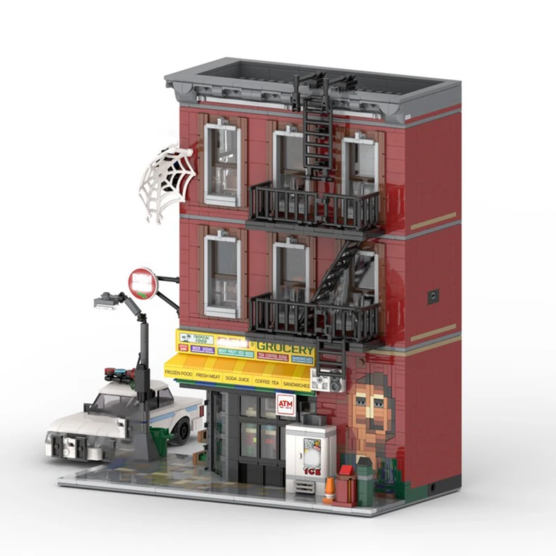 モックビルディングブリック 有名な映画の食料品店 ストリートビューモデル テクノロジーモジュラーブロック ギフト クリスマスおもちゃ DIY組み立て