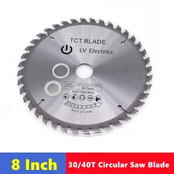 1pcs TCT woodworking saw blade 8 Inchx2.2x25.4x40T/60T multifunctional circular cutting disc for cutting wood cutting tools