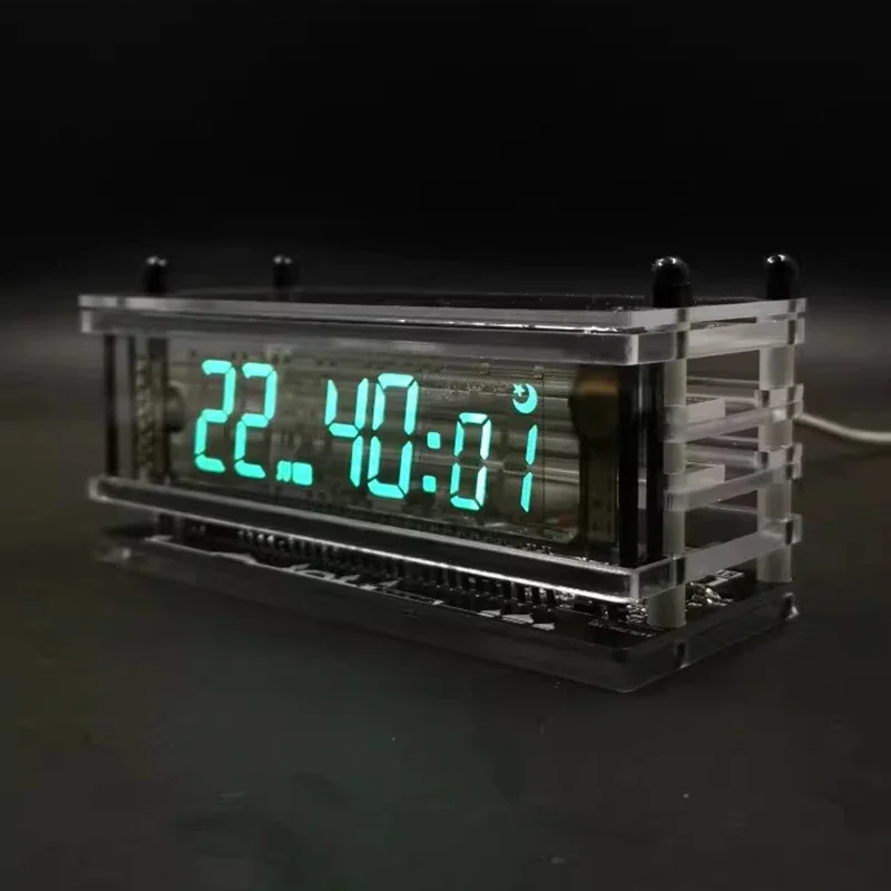Digital Clock Transparent VFD Screen Multifunctional Fluorescent WiFi Table Clocks Home Desktop Decoration Desk