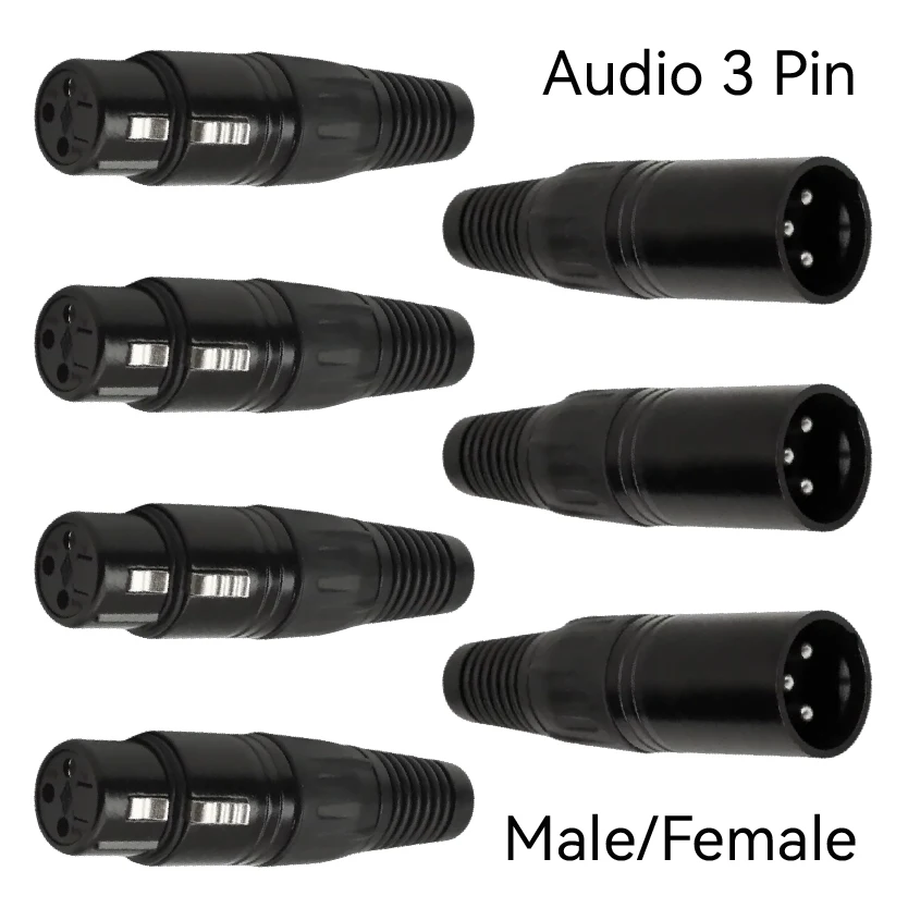 

3-контактный разъем XLR, аудиоразъем, разъем для микрофона, штекер кабеля «папа-мама»