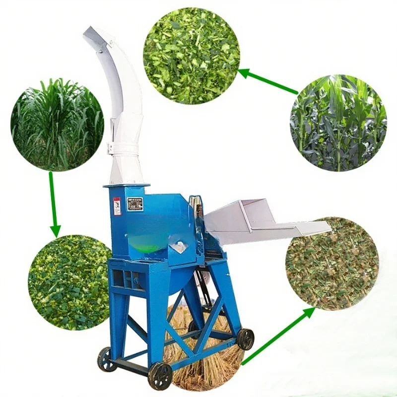 High Capacity Stainless Steel Vertical Forage Blower Shredder Electric High Emission Straw/Corn Straw Shredder Efficient Farm