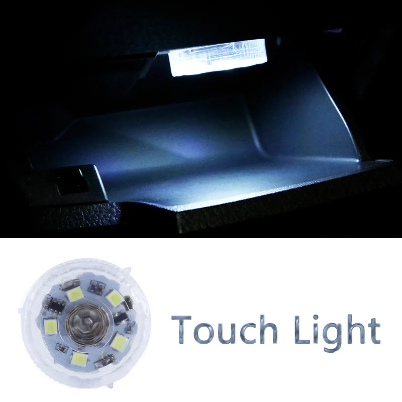 Wireless Mini Led Touch Switch Light Portable Car Night Reading Lamp Interior Ambient Lamp 3 Color Touching Night Lights