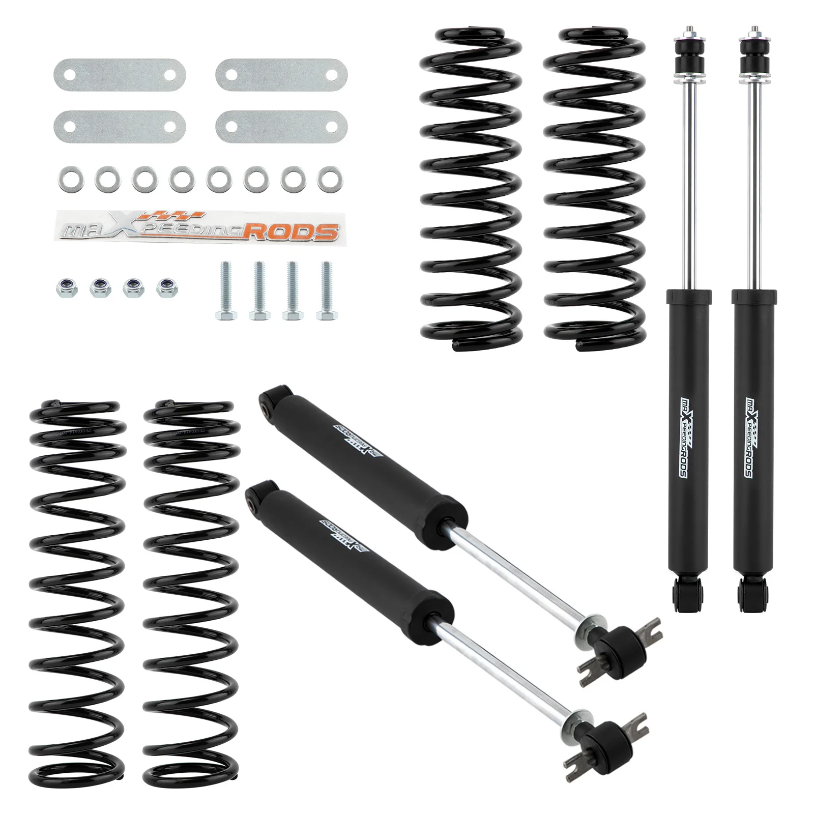 2.5 inch Lift Kit Coil Springs and  Shock Absorbers for Jeep Wrangler JK Unlimited  2WD 4WD 2007-2018 4door