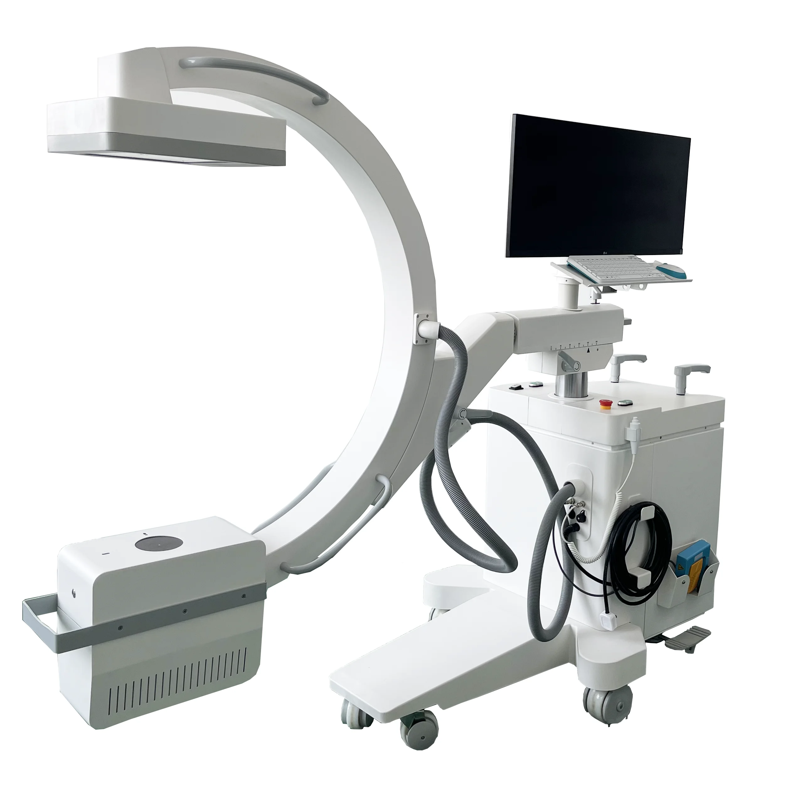 High-quality portable digital X-ray machine with laptop panel detector C-arm and mobile screen for veterinary use