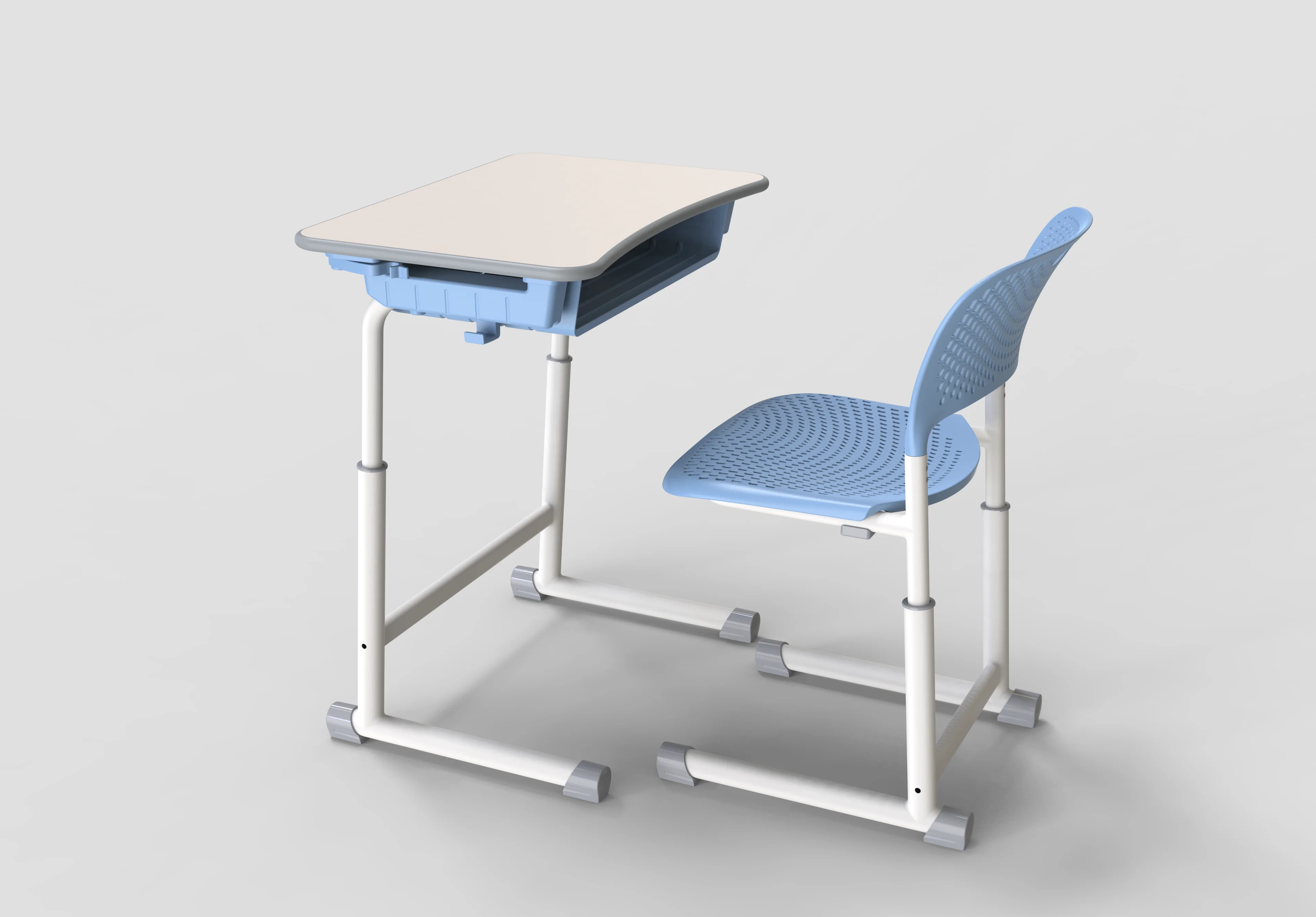 Muebles de aula de plástico para estudiantes, escritorio y silla para escuela primaria, mesa de estudio con sillas individuales