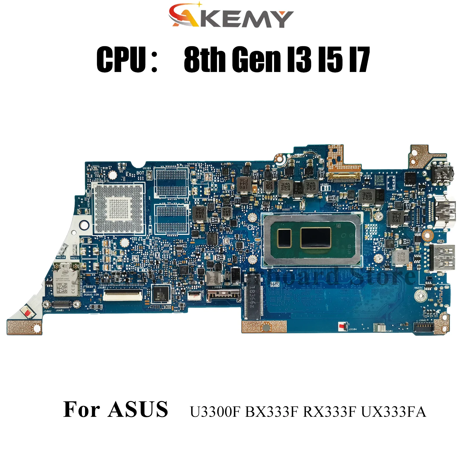 

UX333FA Laptop Motherboard For ASUS ZenBook RX333F UX333FA UX333FN U3300F UX333F BX333F Notebook Mainboard With I3 I5 I7 CPU stk