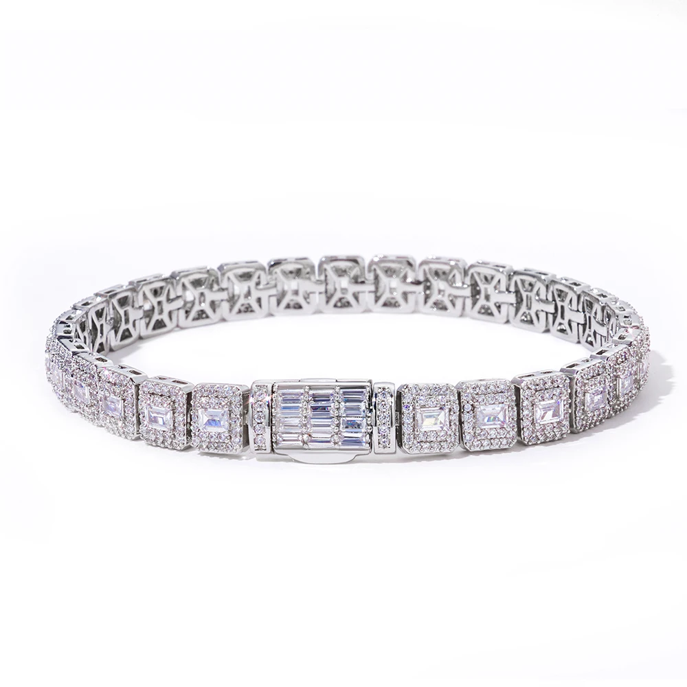 ESKEEM Hip Hop 7.5mm Tennis Chain Bracelet Iced Out Cubic Zirconia Bracelet Fine Jewelry for Men Women Gift