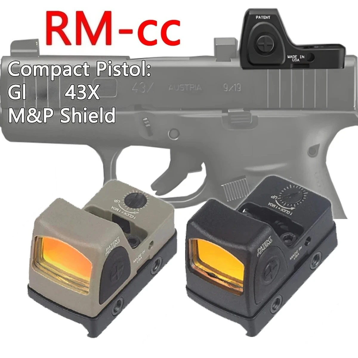 

Trij RM CC Red Dot Sight Reflex Scope For Compact Pistol G43X M&P Shield Airsoft 20mm AR15 M4 Mini Nylon RM-cc Riflescope