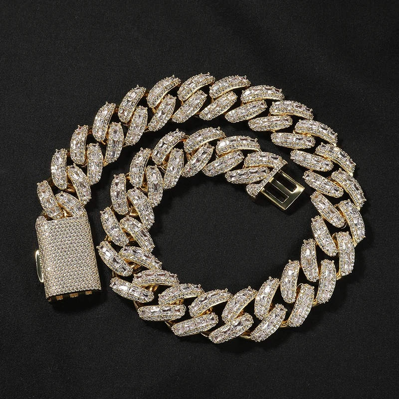 ヒップホップ-キュービックジルコニア装飾-ブリング-アイスアウト-25mm-ソリッドラウンド-キューバン-マイアミリンク-チェーンネックレス-メンズ-ラッパージュエリー-ゴールドカラー