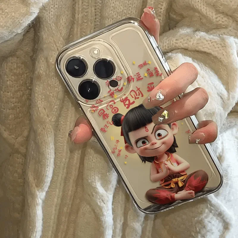 Ins China Cartoon Anime Nezha  Phone Case For iPhone 16 Pro Max 15 14 13 12 11 Xr Xs Max MINI 7 8 Plus Same style Y2K Phone Case